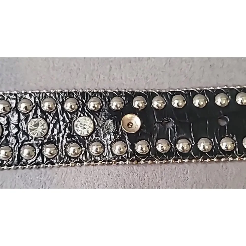 VTG Nocona Rhinestone Belt L Western Glam Cowgirl